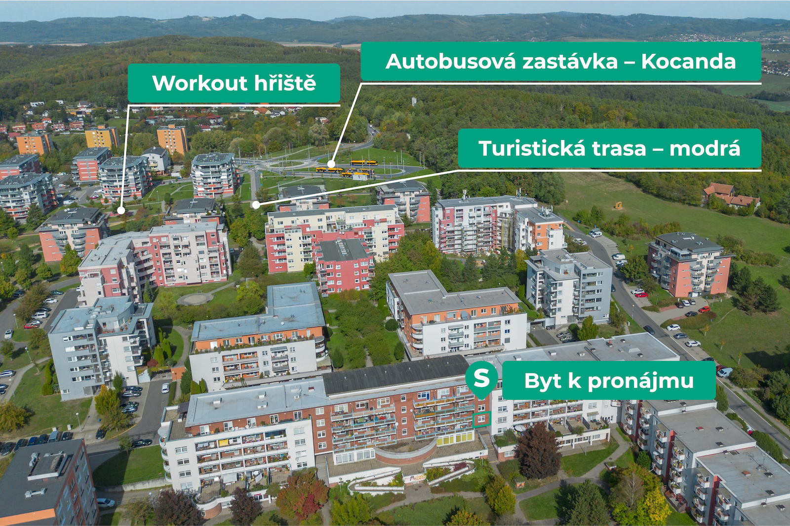 Pronájem bytu 1+kk, Podlesí IV, Zlín - Jižní Svahy 